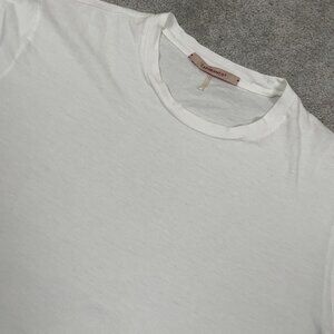 Capobianco T-Shirt Men's Size Medium White Long Sleeve Supima Cotton Italy *Flaw